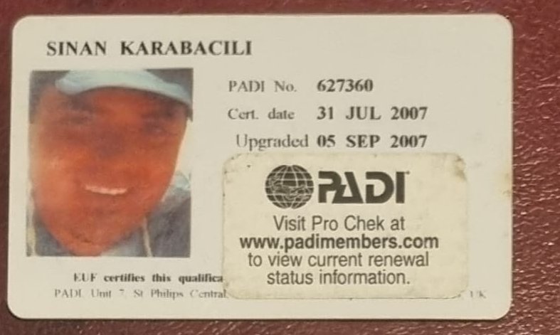 PADI No 627360 — 2007 yükseltme kartı